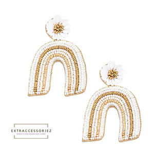 Beaded Rainbow - Statement Earrings